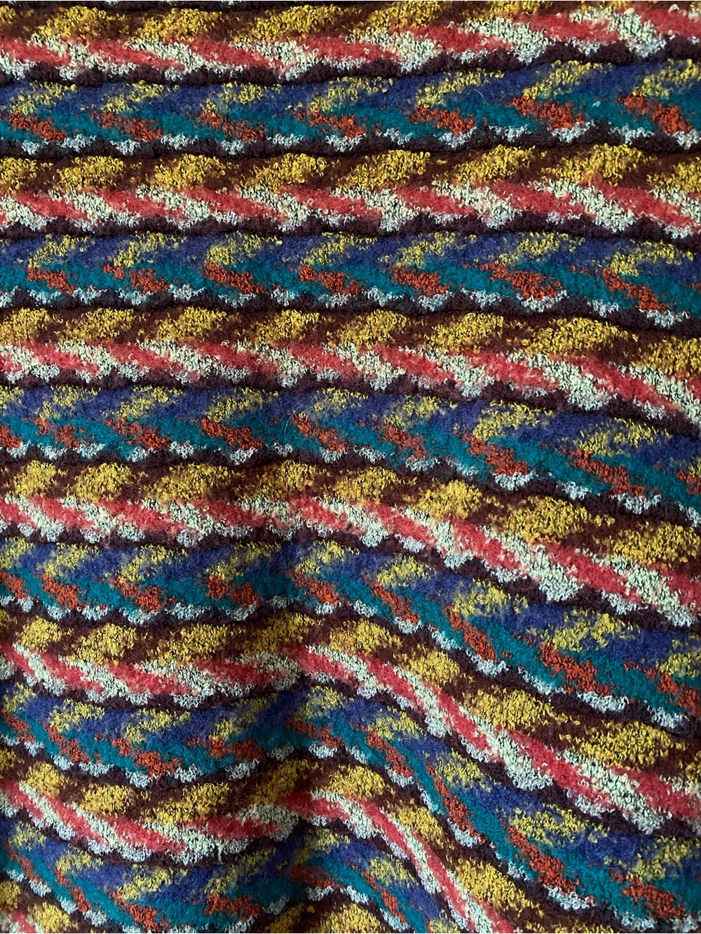 Vintage 90s Missoni Sport Multicolor Wave-Pattern Crewneck Cropped Boxy Sweater - Picture 6 of 14